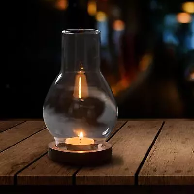 Buy Vintage Style Candle Holder Lantern Lampshade Lamp Shade With Wood Base • 14.82£