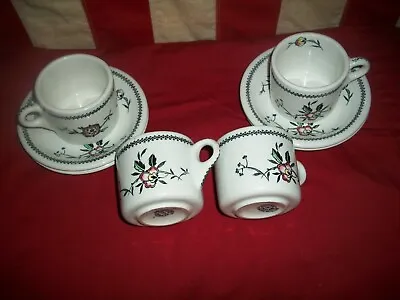 Buy VTG John Maddock ENGLAND Viterous Hotel Ware Floral Cups/Saucers FOUR SETS • 33.76£