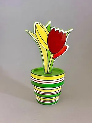 Buy Wedgwood Clarice Cliff Bizarre Flatback Tulips In Stepped Fern Pot Ornament 2002 • 115£