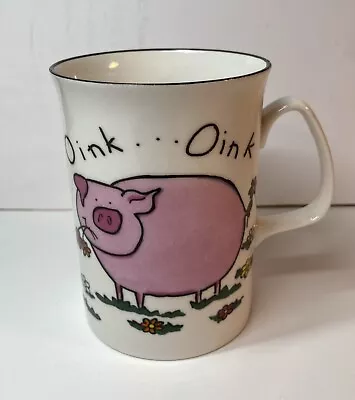 Buy Rose Of England Pig Mug Oink Oink Farmyard Animals Bone China Mug / Cup • 7.99£
