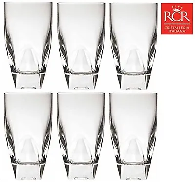 Buy RCR Diamante Crystal Hi Ball Tumblers Set Of 6 (40cl) Hand Made Italian Crystal • 18.99£