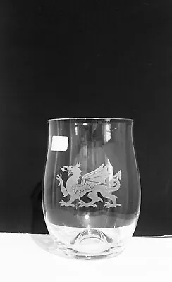 Buy Welsh Dragon Engraved Dartington Crystal Stemless Wine Glass Slate Coaster Gift • 14.95£