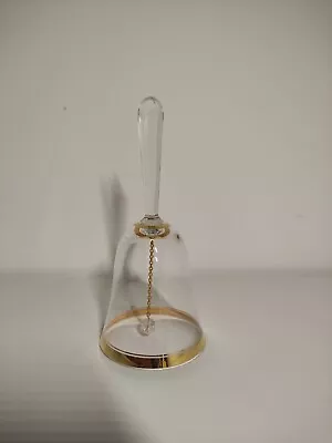 Buy Gold Rim Stunning Glass Bell 15 Cm Tall • 5£