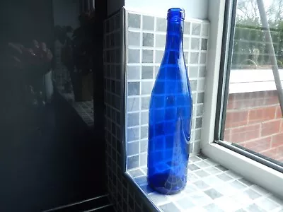 Buy Vintage Blue 750 Ml Glass Bottle Blue Glass Bottle 75 Cl Size • 1.50£