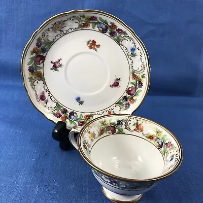 Buy Schumann Bavaria   Cup And Saucer Raised Floral Design  Gold Accents Vintage • 21.23£