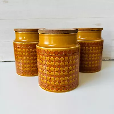 Buy Vintage Hornsea Saffron Storage Jar Canister X 3. Medium Size 1970s • 38£