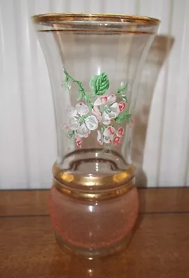 Buy Pretty Vintage Retro Glass Vase Floral Design • 6.99£