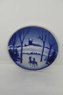 Buy Royal Copenhagen Christmas Scene Mini Plate 8.5 Cm Blue White Scenes Of Denmark • 12.99£