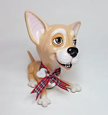 Buy 'LITTLE PAWS'  CHIHUAHUA Puppy Figurine - Tartan Collar • 16.99£