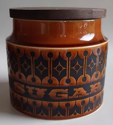 Buy Vintage Hornsea Autumn Brown Heirloom Sugar Storage Jar W/ Original Wooden Lid • 12.99£