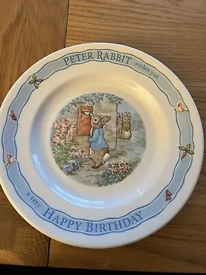 Buy Wedgwood Peter Rabbit  Happy Birthday Plate 7   Beatrix Potter Blue • 6£
