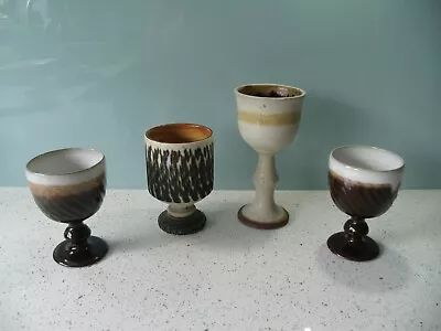 Buy Four Vintage Studio Pottery Goblets - Woburn Pottery, Tony Bristow, Other Signed • 20£