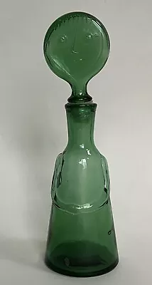 Buy Vintage Kosta Boda Erik Hoglund 9½  Glass Woman Face Decanter Bottle Green • 51.15£