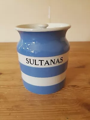 Buy T G Green Cornishware Blue And White Jar - Sultanas - 14.5 Cm • 20£
