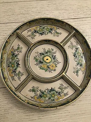 Buy Antique Noritake Pre 1910? Divided Serving Plate 10  Diameter Green Floral Gold • 85.25£