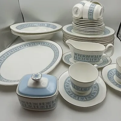 Buy Royal Doulton Counterpoint Dinner Set Individually Sold Blue Silver Plate Gravy  • 9.99£