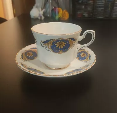 Buy Royal Stafford Bone China Cup And Saucer Set Blue& Gold • 15£