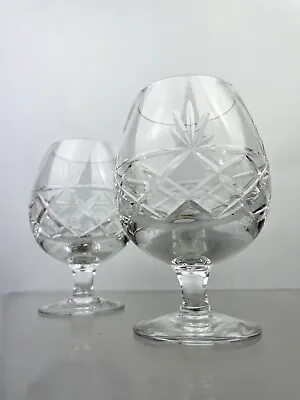 Buy 2 Vintage ROYAL BRIERLEY Bruce Brandy Balloon Snifters Cut Lead Crystal Glasses • 19.99£