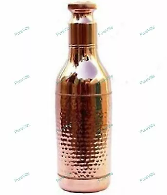 Buy Copper High Neck Drinking Water Bottle Ayurvedic 1Ltr Vessel Leak Proof • 31.94£