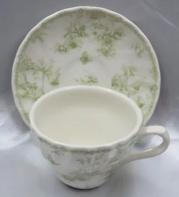 Buy Churchill China Cup & Saucer Set Toille Green 2003-2004 • 14.41£