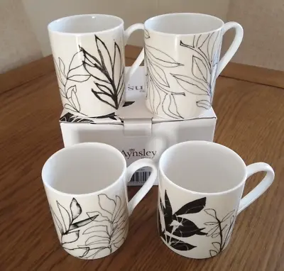 Buy 4 Aynsley Fine China Mugs. Brand New In Box. Minimal Flora. • 25£