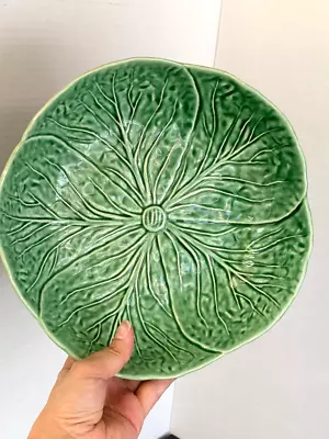 Buy Bordallo Pinheiro San Raphael Large Salad Serving Bowl Cabbage Green Majolica • 33.73£