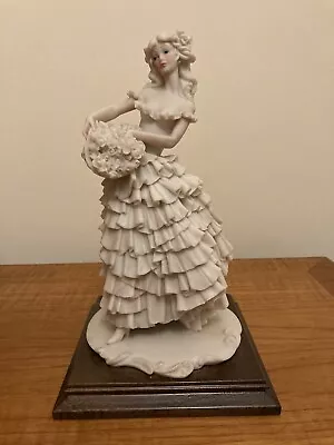 Buy Vintage Capodimonte By A. BELCARI - DEAR 1987, Lady With Basket Of Flowers  • 7£