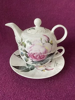 Buy Creative Tops Fine China Tea For One Tea Pot And Cup “Redoute Rose” VGC Used. • 18£