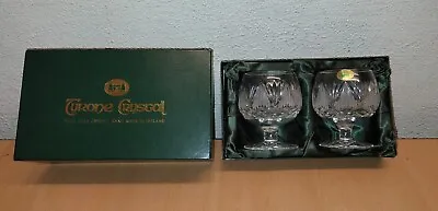 Buy BOXED SET 2 X STAMPED TYRONE LEAD CRYSTAL BRANDY GLASSES - EXCELLENT! 9cm/3 1/2  • 39.99£