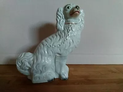 Buy  Vintage Beswick Wally Pottery Dog, White Ceramic With Sparkly Gold Collar • 20£