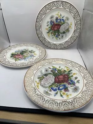 Buy Royal Doulton Decorative Bone China Floral Plates X 3  • 25£