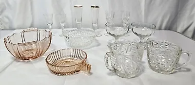 Buy Lot Of Vintage Glassware Dessert Sugar Creamer Candy Bowls Shot Glasses • 28.43£