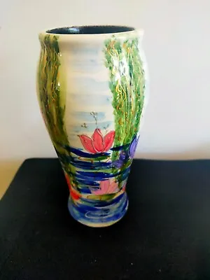 Buy Anita Harris Homage To Monet Lilies18cm Vase Hand Painted VGC  • 40£