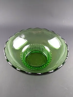Buy Green Glass Dish Bowl Scallop Vintage 1950s EO Brody Co M2000 Cleveland Ohio • 9.59£