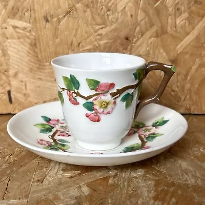 Buy Antique Royal Worcester Coffee Cup & Saucer Blossom Time? Relief Design • 14.99£