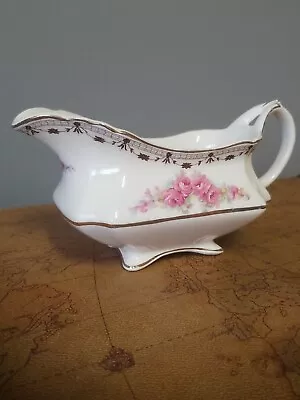 Buy Vintage Thomas Hughes & Son Unicorn Staffordshire Porcelain Rose Gravy Boat • 31.30£