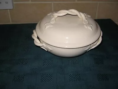Buy Leeds Creamware Ornate Bowl Twisted Rope Handles And With Lid - Nice • 30£