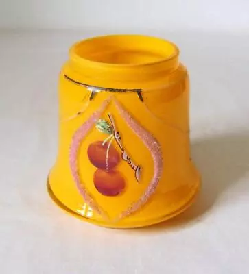Buy Art Deco Tangerine Cased Glass Vase With Enamel & Glass Bead Decoration • 8£