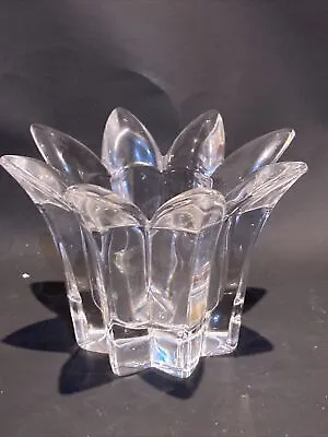 Buy Vintage Crystal Votive Flower Shaped Candle Holder 24% Lead Italy • 6.79£