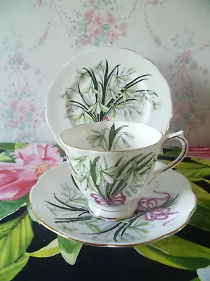 Buy Royal Albert China Trio Tea Cup Saucer Plate Flower Of The Month Snowdrop • 12£