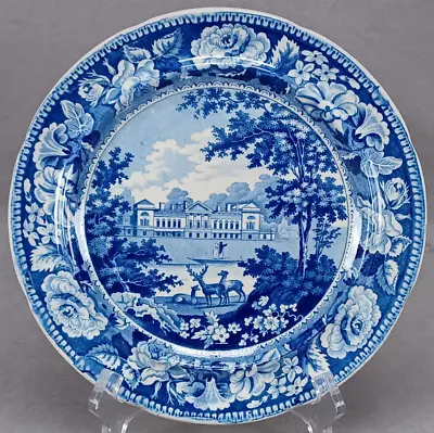 Buy Woburn Abbey, Duke Of Bedford's Seat Blue Transferware 8 5/8 Inch Plate • 94.84£