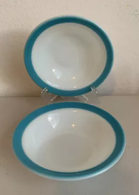 Buy Set Of 2 Vintage Pyrex Glass Bowls Blue Band Fruit Bowls 5.5”x1.5” • 19.20£