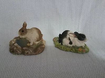 Buy 2x Beswick Studio Rabbit Sculptures Countryside Series Bright Eyes & Contentment • 12.50£