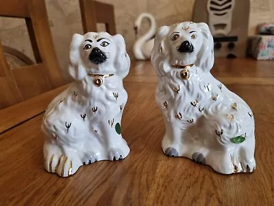 Buy Beswick 5.5 Old English Mantle Wally Dogs King Charles Spaniel White Gold 1378-6 • 15£