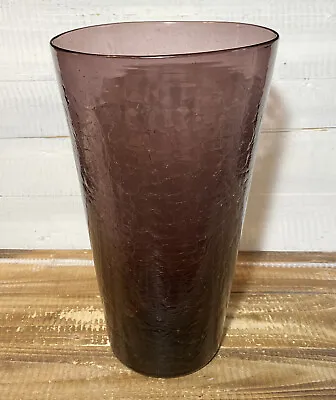 Buy Vintage Amethyst Purple Crackle Glass Vase 12.25   Tall • 33.25£