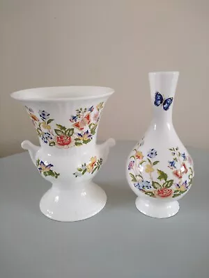 Buy Aynsley Cottage Garden Vases X 2 Perfect Condition Vintage China Collectors Item • 3.50£