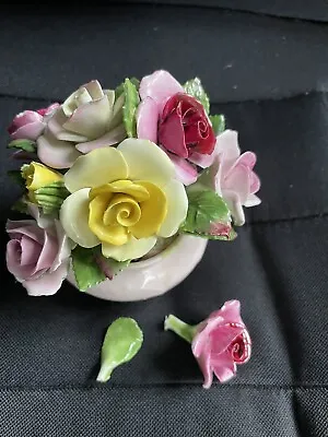 Buy Vintage Royal Adderley  Large Floral Bone China Rose Bowl Floral Valentine • 4.50£