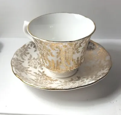 Buy Vtg. Vale Genuine Bone China Gold Flower  Cup & Saucer Made In Longton England • 11.38£