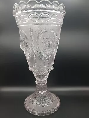 Buy Antique Victorian Davidson Lion Head Celery Vase Pressed Flint Glass, Neodymium • 120£
