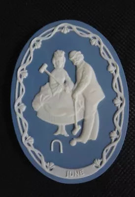 Buy China Wedgewood Style Victorian Scene Wall Cameo For June • 1.90£